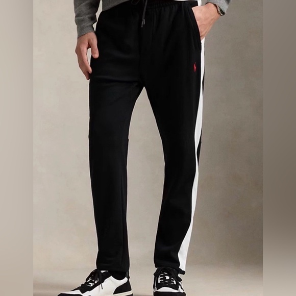 Polo Ralph Lauren Men Black Interlock Tapered Track Jogger Pants Size 2XLT